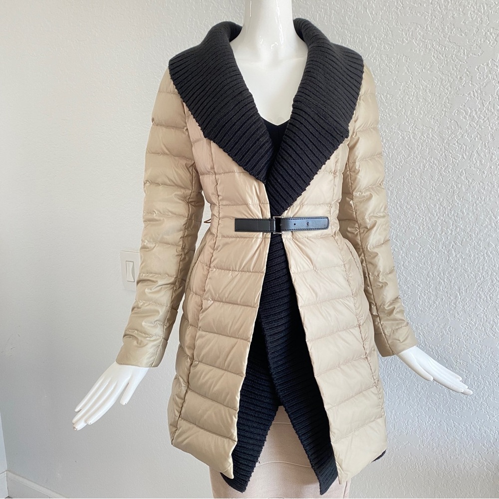 on parle de vous khaki shawl collar Down Coat